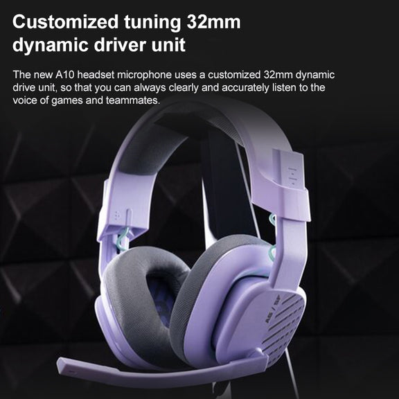 Logitech Astro A10 Gen 2 Wired Headset Over-ear Gaming Headphones (Purple)