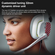 Logitech Astro A10 Gen 2 Wired Headset Over-ear Gaming Headphones (White)