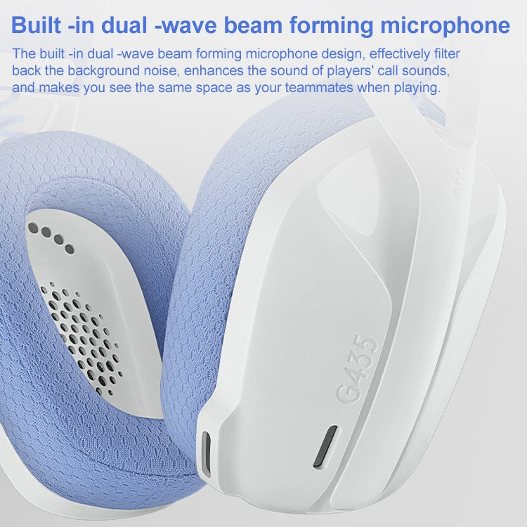 Logitech G435 Wireless Bluetooth Dual Mode Gaming Headset (White)
