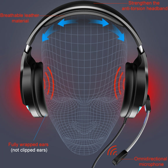 YINDIAO Q2 Head-mounted Wired Gaming Headset with Microphone, Version: Single 3.5mm(Black)