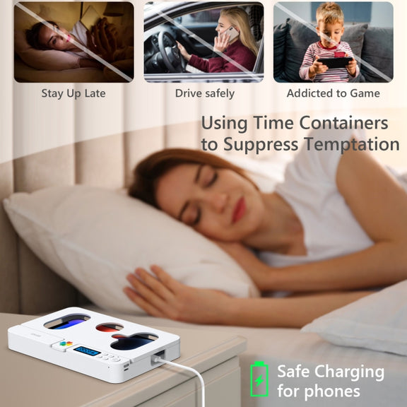 Self-discipline Smart Phone Lock Timing Box (White)