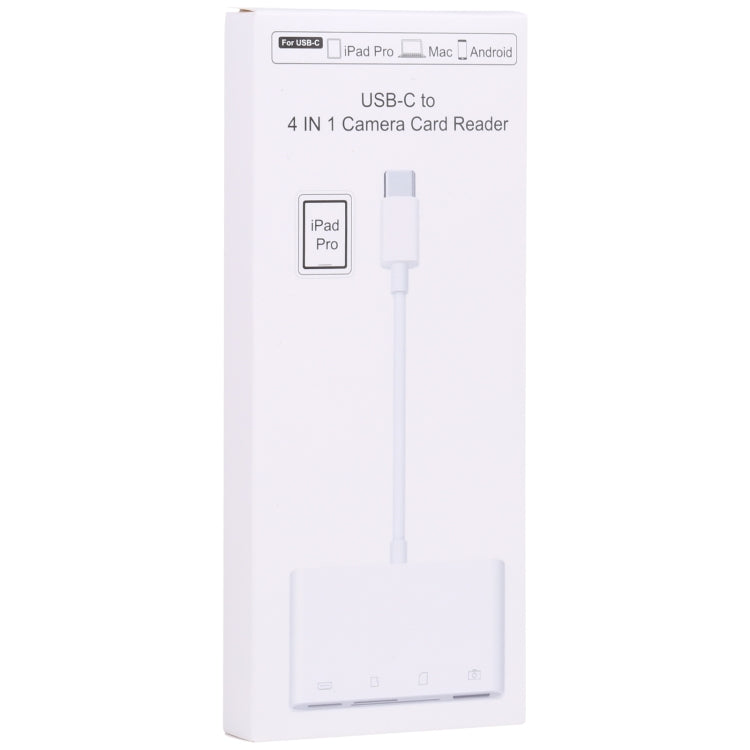NK108LTC 4 in 1 USB-C Male to SD + TF + USB + Type-C Female Camera Reader