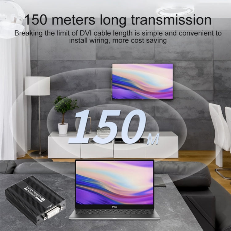 Measy DVI1815 DVI Extender Transmitter and Receiver Converter, POE Single Power Supply, Transmission Distance: 150m(AU Plug)