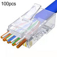 100pcs /Pack Cat5e RJ45 Connector Unshielded Pass Through Modular Plug, Gold: 3u - Lan Cable and Tools by PMC TechLife | Online Shopping South Africa | PMC TechLife | Buy Now Pay Later Mobicred