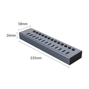 ORICO BT2U3-13AB-GY-BP Multi-Ports Individual Switches HUB, US Plug