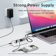 ORICO M3UT3 3-port USB 3.2 HUB with Card Reader (Silver)