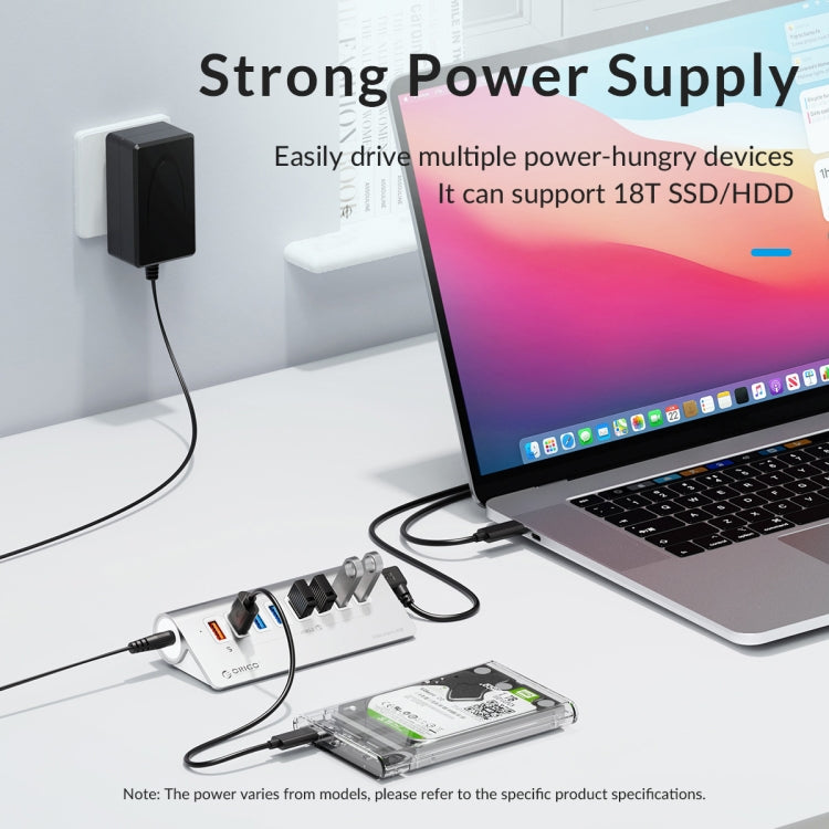 ORICO M3UT3 3-port USB 3.2 HUB with Card Reader (Silver)