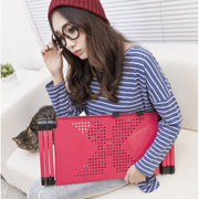 Portable 360 Degree Adjustable Foldable Aluminium Alloy Desk Stand with Mouse Pad for Laptop / Notebook, without CPU Fans(Magenta)