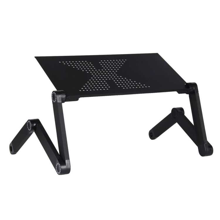 Lengthen Portable 360 Degree Adjustable Foldable Aluminium Alloy Desk Stand for Laptop / Notebook, without CPU Fans & Mouse Pad(Black)