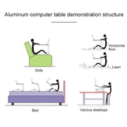 Lengthen Portable 360 Degree Adjustable Foldable Aluminium Alloy Desk Stand for Laptop / Notebook, without CPU Fans & Mouse Pad(Black)