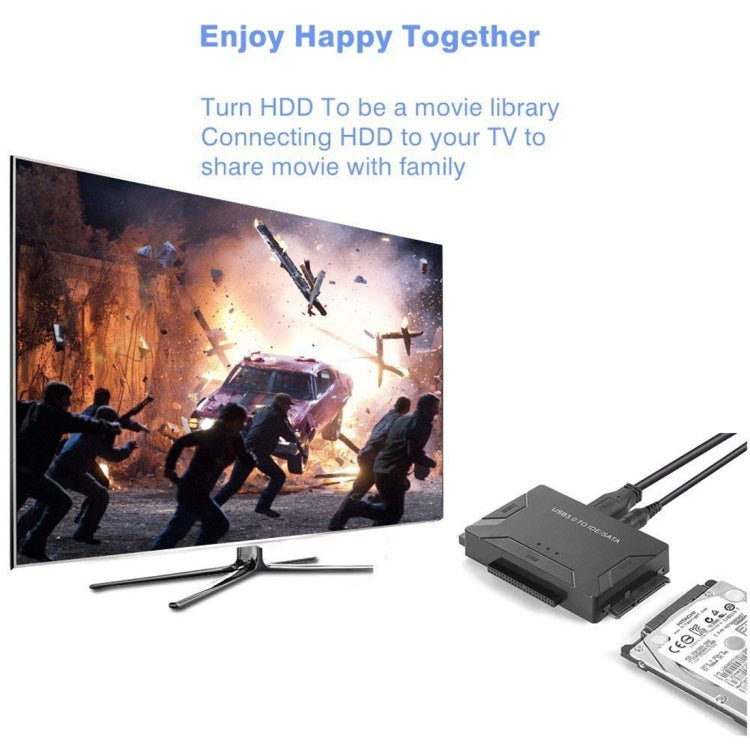 USB 3.0 to SATA / IDE Hard Disk Drive Converter Adapter Cable for 2.5 inch / 3.5 inch SATA IDE HDD, Cable Length: 1m