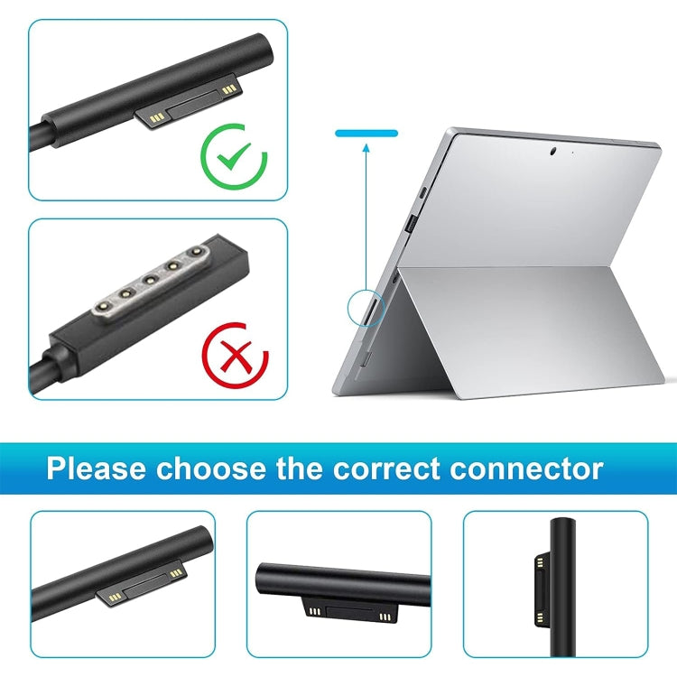 For Microsoft Surface Pro 7 / 7 Plus / 8 / 9 / X & Laptop 3 / 4 / 5 65W Laptop Power Adapter (UK Plug)