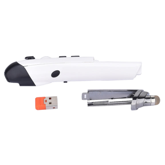 PR-08 6-keys Smart Wireless Optical Mouse with Stylus Pen & Laser Function (White)