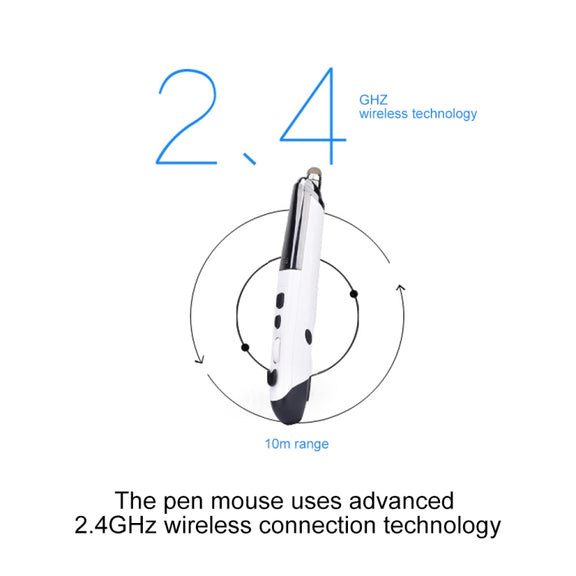 PR-08 6-keys Smart Wireless Optical Mouse with Stylus Pen & Laser Function (White)
