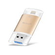 Richwell 3 in 1 64G Type-C + 8 Pin + USB 3.0 Metal Double Cover Push-pull Flash Disk with OTG Function(Gold) - U Disk & Card Reader by Richwell | Online Shopping South Africa | PMC TechLife | Buy Now Pay Later Mobicred