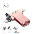 Richwell 3 in 1 64G Type-C + Micro USB + USB 3.0 Metal Flash Disk with OTG Function(Rose Gold) - U Disk & Card Reader by Richwell | Online Shopping South Africa | PMC TechLife | Buy Now Pay Later Mobicred