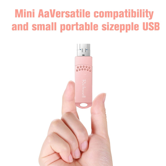 Richwell 3 in 1 32G Type-C + Micro USB + USB 3.0 Metal Flash Disk with OTG Function(Silver)