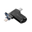 Richwell 16G Type-C + 8 Pin + USB 3.0 Metal Flash Disk with OTG Function(Black) - U Disk & Card Reader by Richwell | Online Shopping South Africa | PMC TechLife | Buy Now Pay Later Mobicred