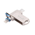 Richwell 32G Type-C + 8 Pin + USB 3.0 Metal Flash Disk with OTG Function(Silver) - free shipping - PMC TechLife - Order now!
