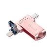 Richwell 128G Type-C + 8 Pin + USB 3.0 Metal Flash Disk with OTG Function(Rose Gold) - free shipping - PMC TechLife - Order now!