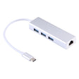 Aluminum Shell 3 USB3.0 Ports HUB + USB-C / Type-C Gigabit Ethernet Adapter - USB HUB by PMC TechLife | Online Shopping South Africa | PMC TechLife | Buy Now Pay Later Mobicred