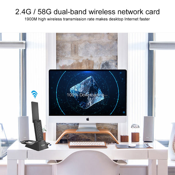 EDUP EP-AC1675 AC1900Mbps 2.4GHz & 5.8GHz Dual Band USB3.0 WiFi Adapter External Network Card