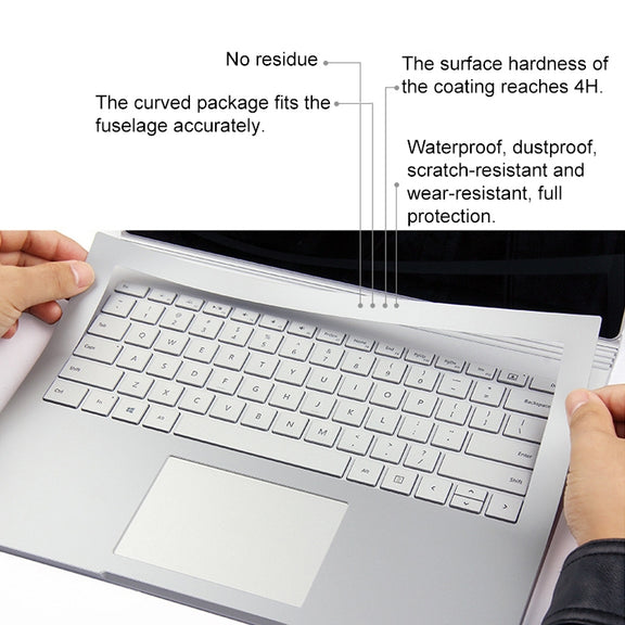 4 in 1 Notebook Shell Protective Film Sticker Set for Microsoft Surface Book 2 15 inch(Gold)