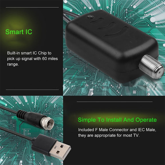 USB Connector Signal Booster Amplifier + IEC Converter Head