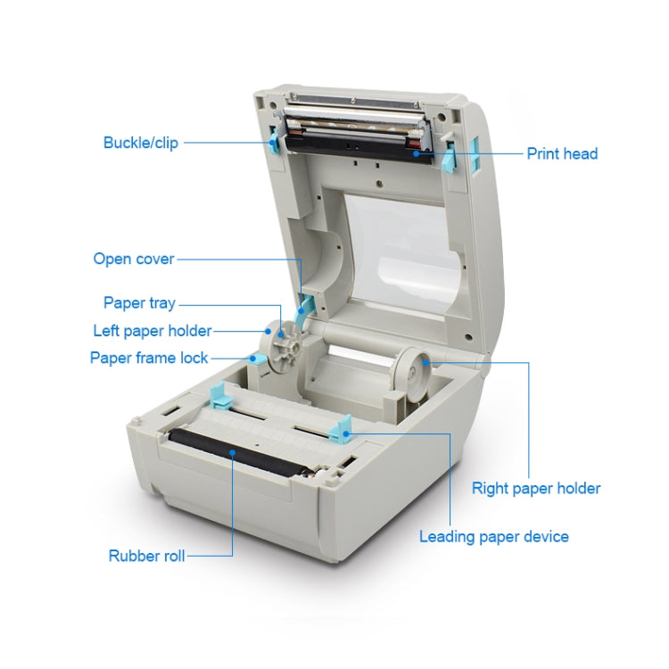 POS-9210 110mm USB POS Receipt Thermal Printer Express Delivery Barcode Label Printer, EU Plug(White)