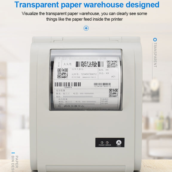POS-9210 110mm USB POS Receipt Thermal Printer Express Delivery Barcode Label Printer, UK Plug(White)