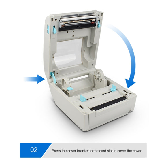 POS-9210 110mm USB POS Receipt Thermal Printer Express Delivery Barcode Label Printer, US Plug(White)