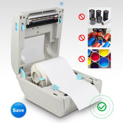 POS-9210 110mm USB +  Bluetooth POS Receipt Thermal Printer Express Delivery Barcode Label Printer, EU Plug(White)