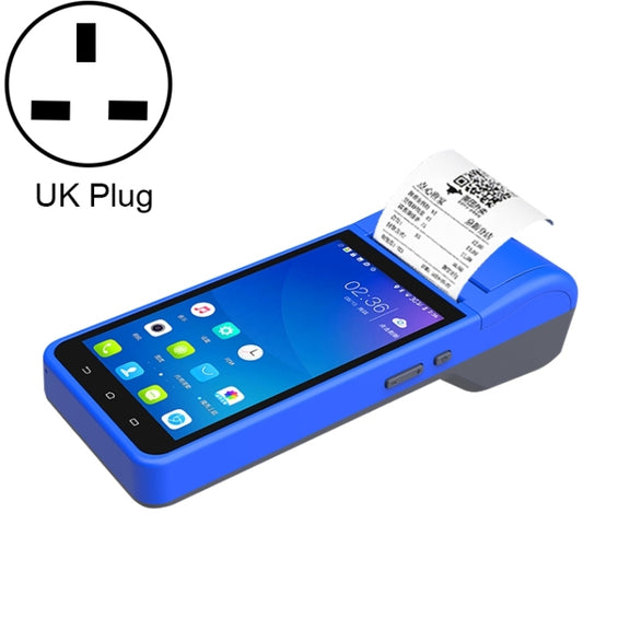 POS-6000 4G Version 1GB+8GB 58mm PDA Handheld 5.5 inch QR Code Android Smart POS Teminal Scanner Printer, UK Plug