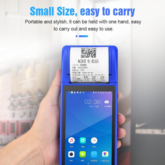 POS-6000 4G Version 1GB+8GB 58mm PDA Handheld 5.5 inch QR Code Android Smart POS Teminal Scanner Printer, UK Plug
