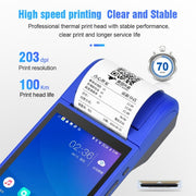 POS-6000 4G Version 1GB+8GB 58mm PDA Handheld 5.5 inch QR Code Android Smart POS Teminal Scanner Printer, UK Plug