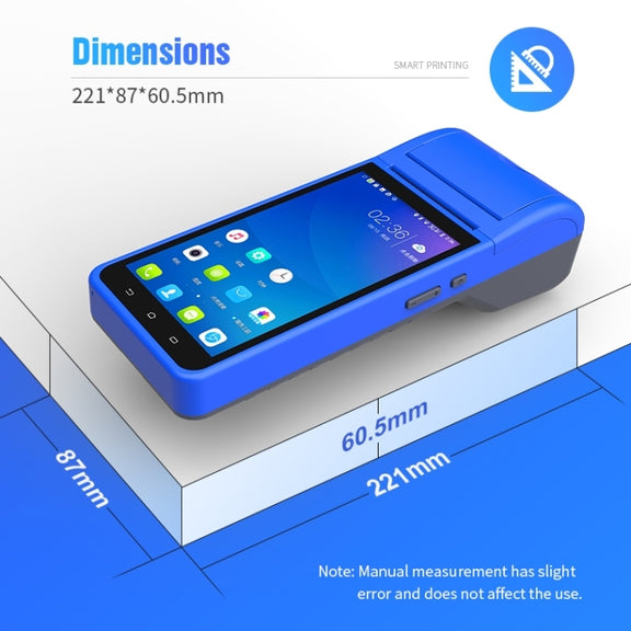 POS-6000 4G Version 1GB+8GB 58mm PDA Handheld 5.5 inch QR Code Android Smart POS Teminal Scanner Printer, UK Plug