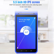 POS-6000 4G Version 1GB+8GB 58mm PDA Handheld 5.5 inch QR Code Android Smart POS Teminal Scanner Printer, UK Plug