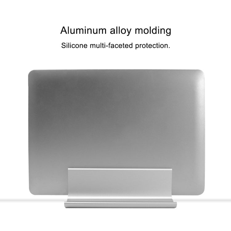 Universal Portable Aluminum Alloy Single Slot Width Adjustable Laptop Vertical Radiating Storage Stand Base(Black)