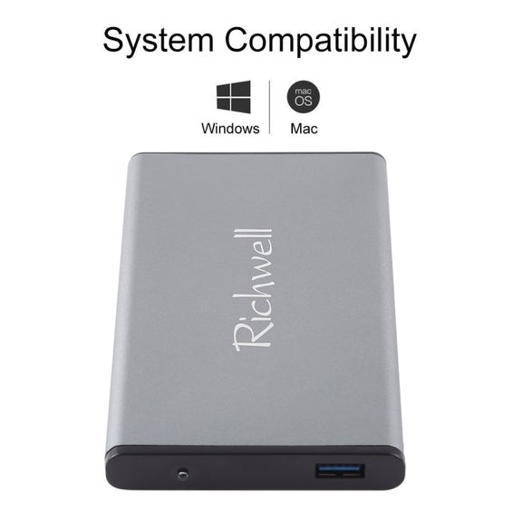 Richwell SATA R2-SATA-160GB 160GB 2.5 inch USB3.0 Super Speed Interface Mobile Hard Disk Drive(Grey)