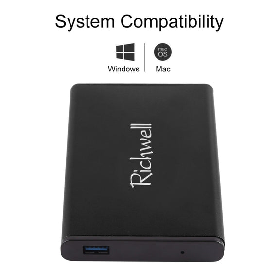 Richwell SATA R2-SATA-500GB 500GB 2.5 inch USB3.0 Super Speed Interface Mobile Hard Disk Drive(Black)