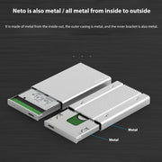 Blueendless U23Q SATA 2.5 inch Micro B Interface HDD Enclosure with USB-C / Type-C to USB-C / Type-C Cable, Support Thickness: 1cm or less