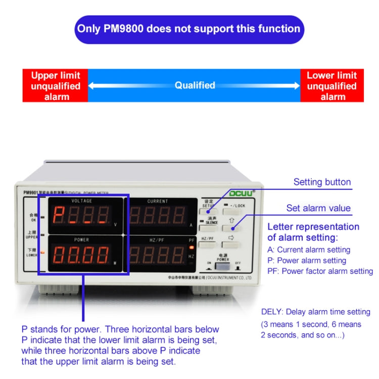 DCUU PM9800 Intelligent Electrical Parameters Measuring Instrument, Basic Edition (EU Plug)