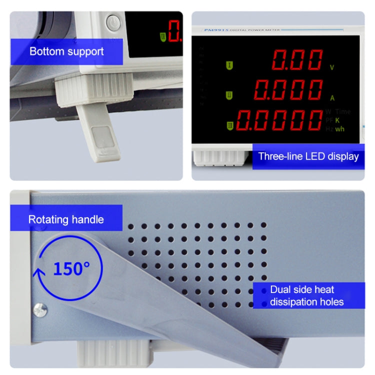 DCUU PM9915 Intelligent Electrical Parameters Measuring Instrument (US Plug)