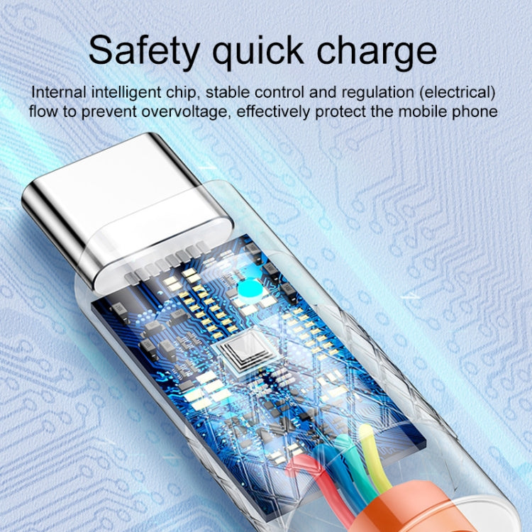 Mech Series 6A 120W USB to USB-C / Type-C Metal Plug Silicone Fast Charging Data Cable, Length: 1.8m(Blue)