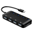 High Speed 4 x USB 3.0 to USB-C / Type-C HUB with Switch (Black) - USB HUB by PMC TechLife | Online Shopping South Africa | PMC TechLife | Buy Now Pay Later Mobicred