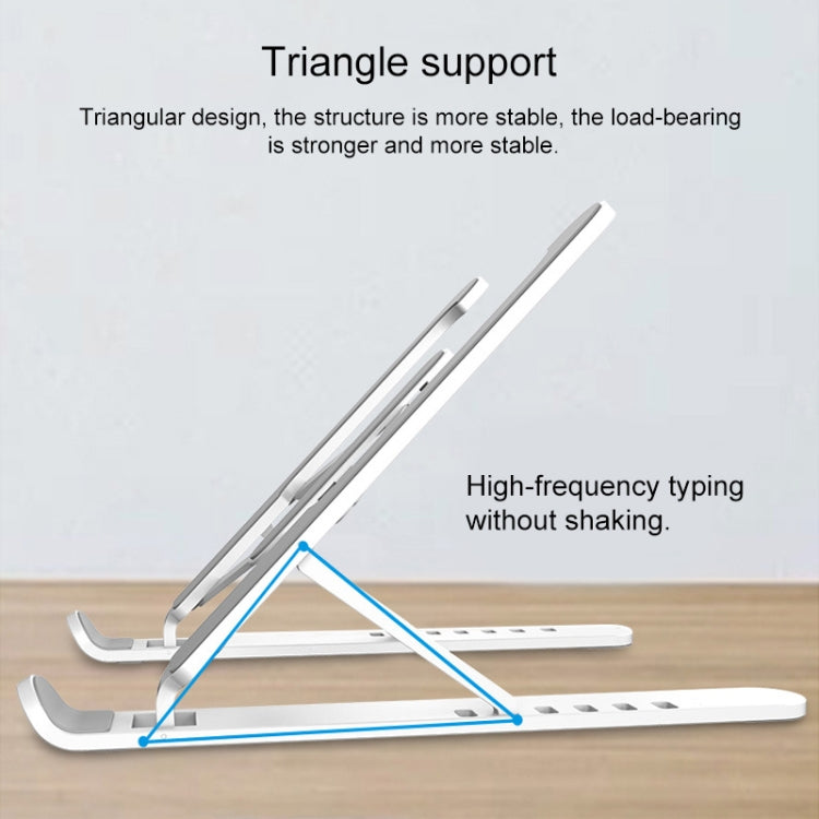 Laptop Stand Desktop Raise Bracket Cooling Base Lifting Holder Foldable (White)