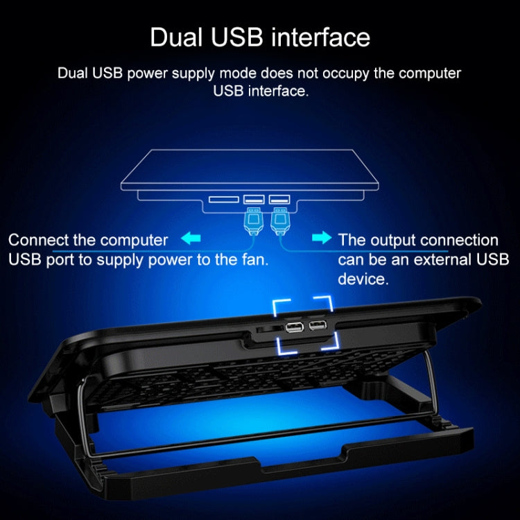 ICE COOREL Notebook Computer Base Speed Control Silent Six-fan Cooling Holder Cooling Rack, Style: Flagship