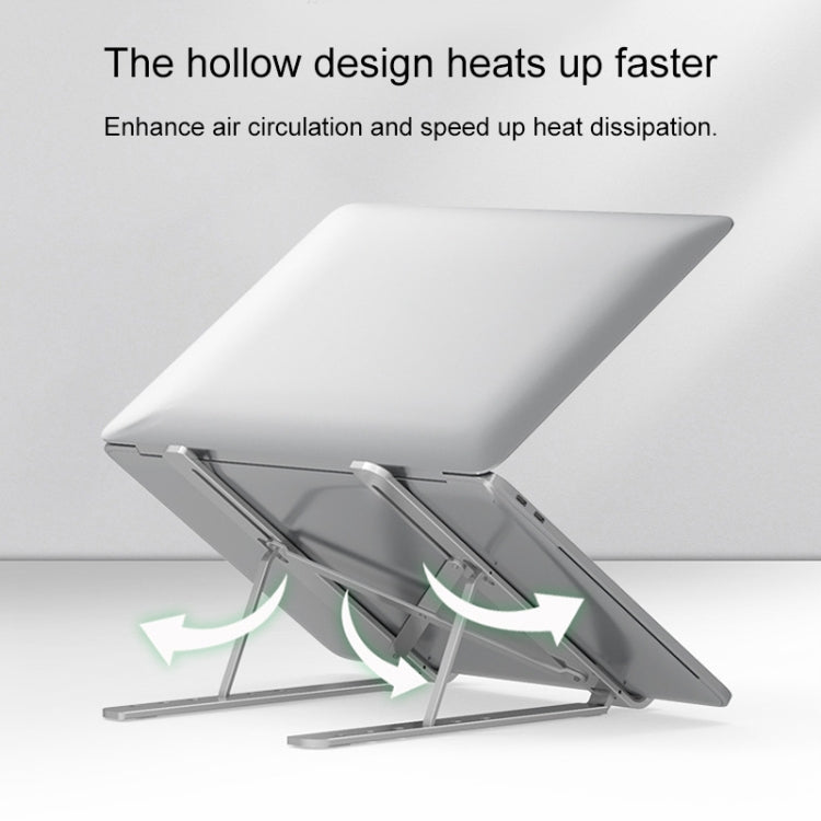 Portable Adjustable Laptop Stand Desktop Lifting Height Increase Rack Folding Heat Dissipation Holder, Style: Ordinary(Grey)