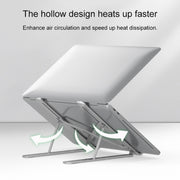 Portable Adjustable Laptop Stand Desktop Lifting Height Increase Rack Folding Heat Dissipation Holder, Style: Ordinary(Grey)