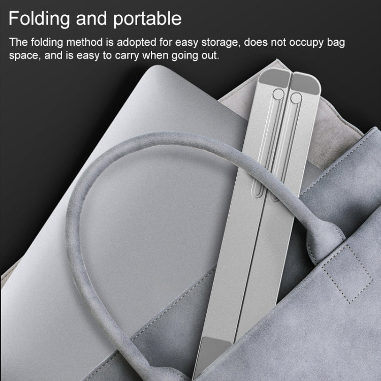 Portable Adjustable Laptop Stand Desktop Lifting Height Increase Rack Folding Heat Dissipation Holder, Style: Ordinary(Grey)